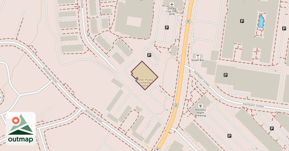 Map of Inner Peaks Climbing Center