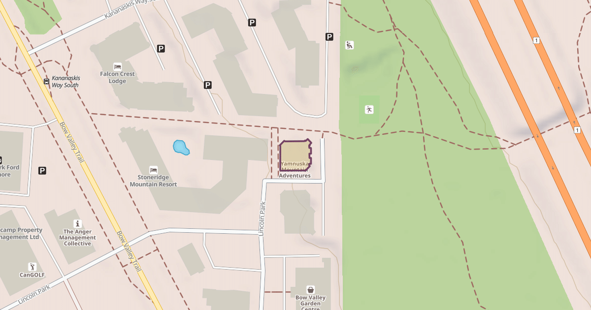 Map preview of Yamnuska Mountain Adventures