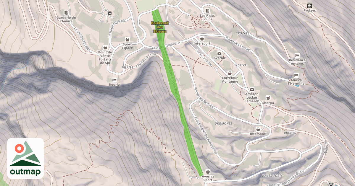 Map of Boulevard des Skieurs