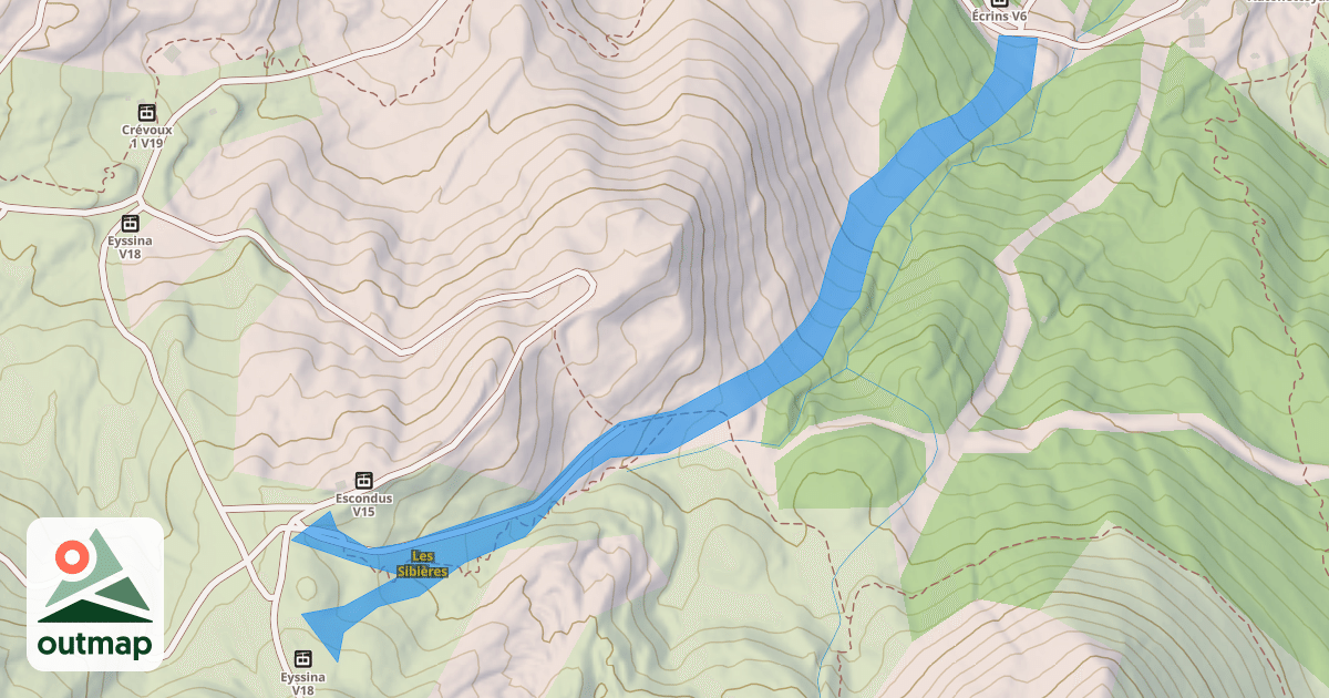 Map of Les Sibières