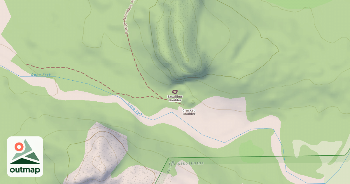 Map of Excalibur Boulder