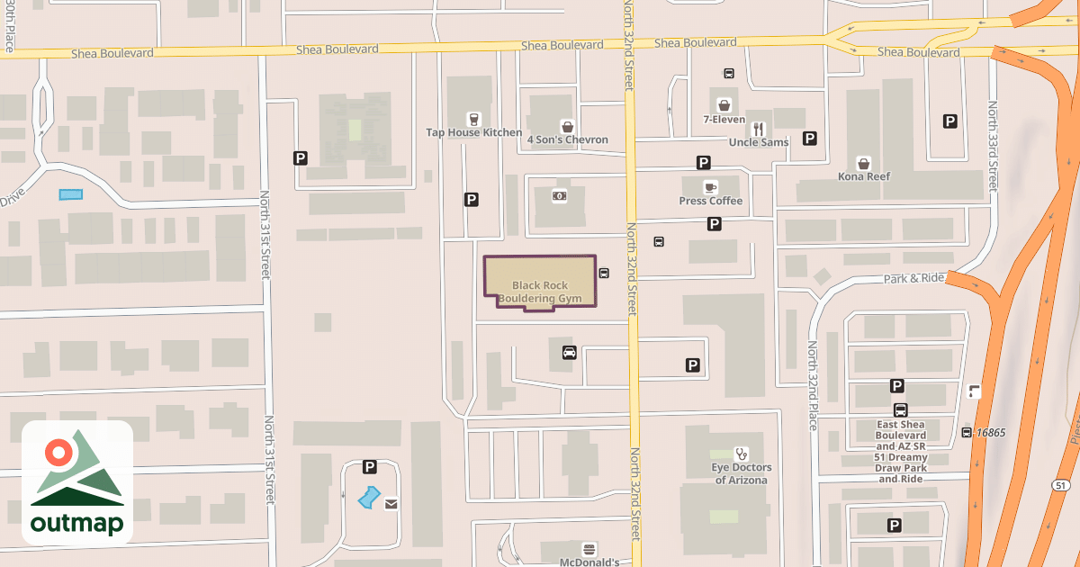 Map of Black Rock Bouldering Gym