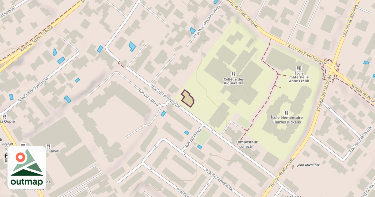 Map of Gymnase des Aiguerelles - Salle Yves Cardin