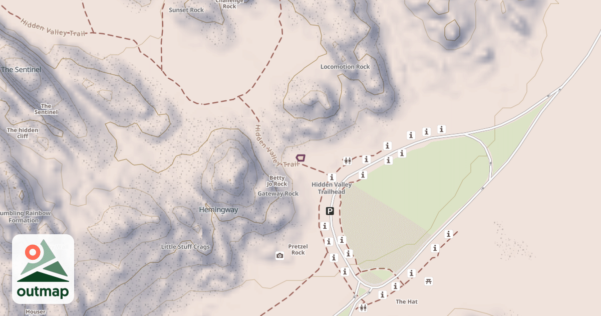 Map of Entrance boulder