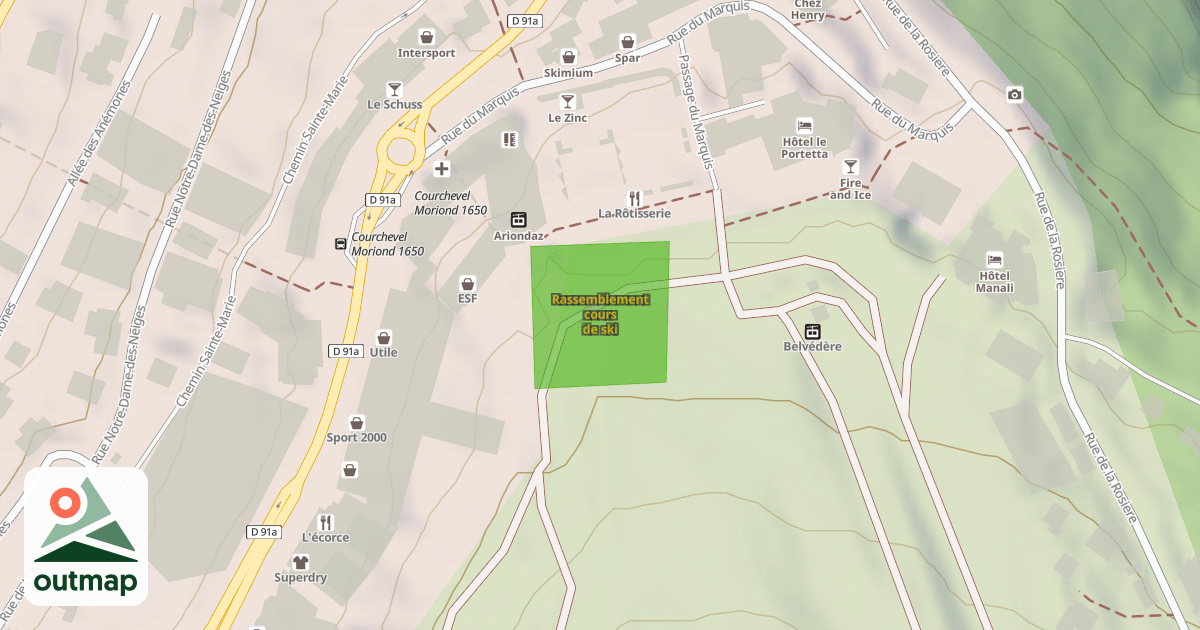 Map of Rassemblement cours de ski