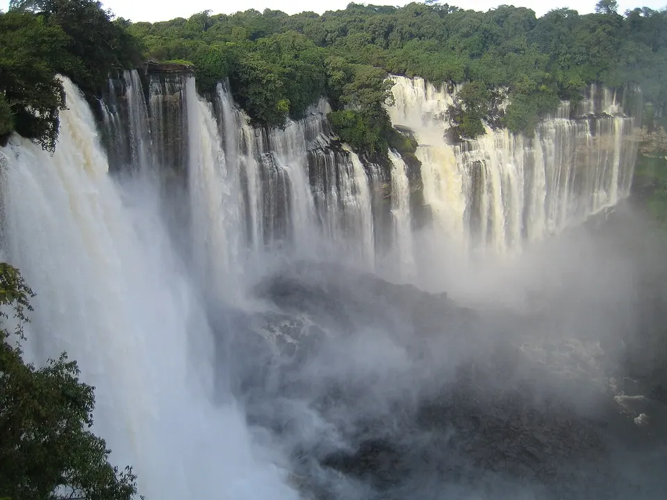 Angola — Kalandula waterfalls of the Lucala-River in Malange, Angola