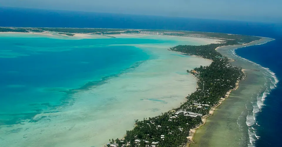 Kiribati — South Tarawa from the air
