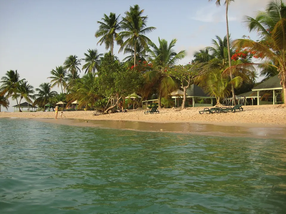 Trinidad and Tobago — Pigeon Point Tobago fr Water