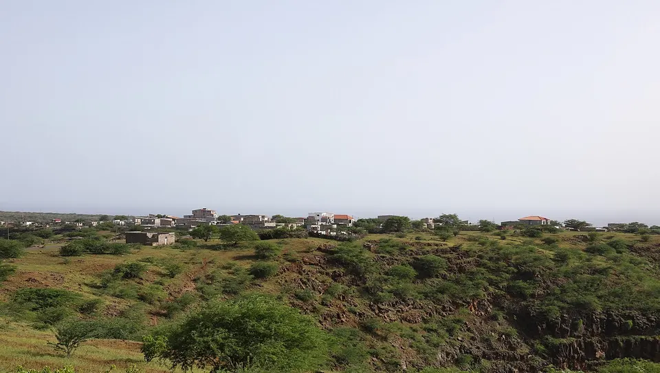 Open countryside and scattered settlement — Ribeira Grande de Santiago, Cabo Verde