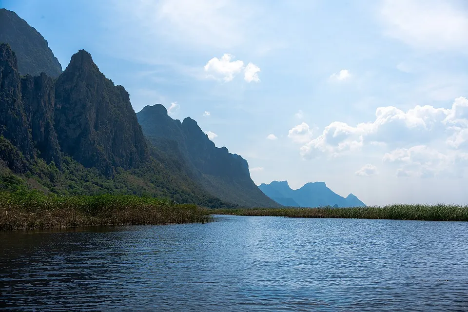 Three layer mount from the lake — Prachuap Khiri Khan Province, Thailand