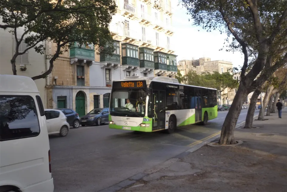 Bus on the way to Valletta — Floriana, Malta