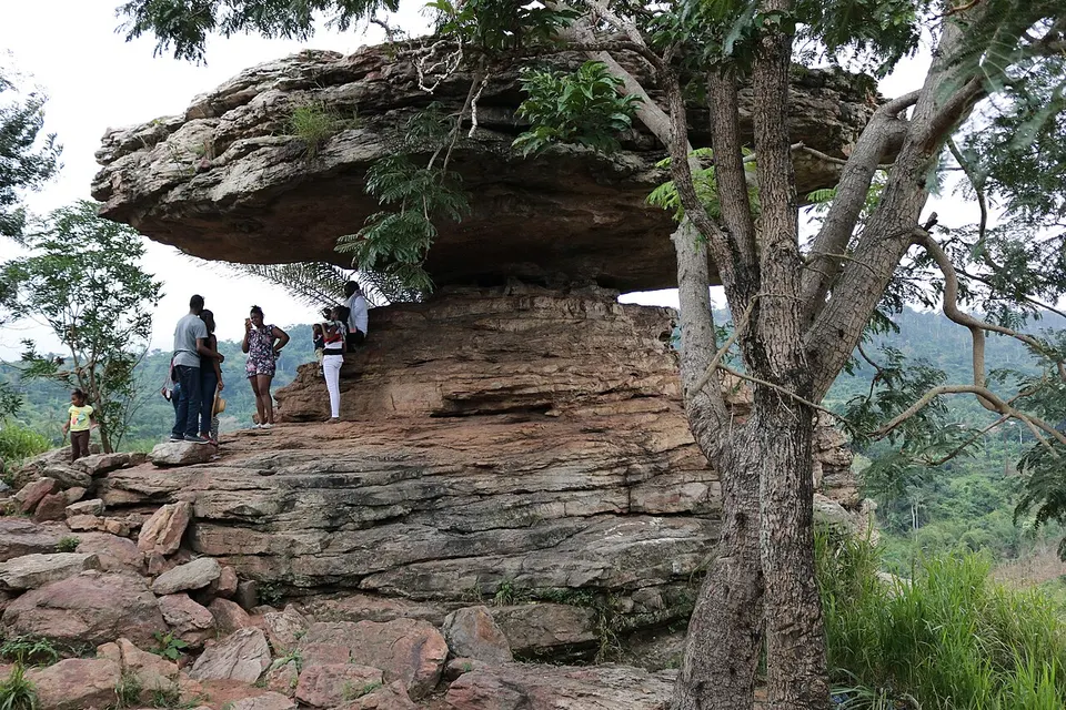 Umbrella Rock at Boti Falls — Eastern Region, Ghana