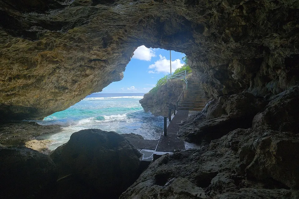 View out from Vaila cave — Alofi North, Niue