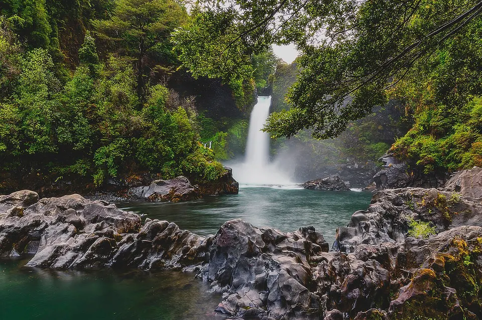 Waterfall in Huilo Huilo Biological Reserve — Región de Los Ríos, Chile