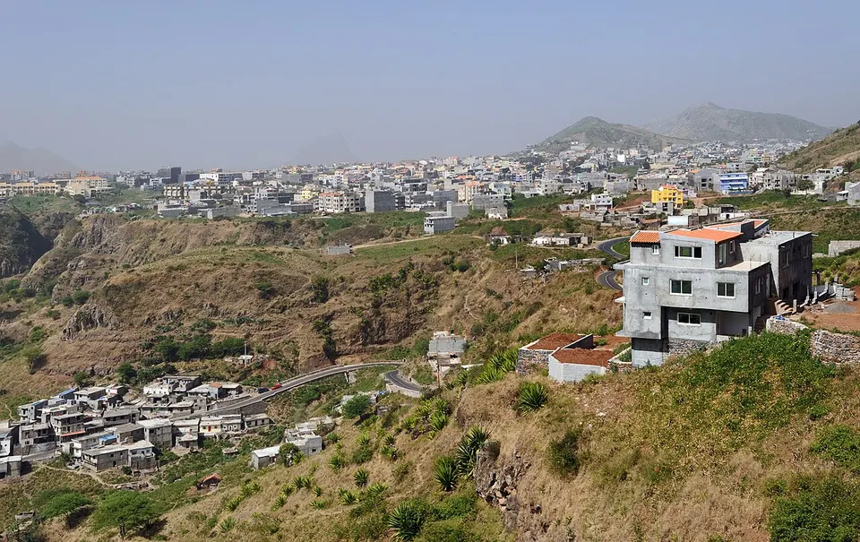 Hillside village and surrounding terrain — São Salvador do Mundo, Cabo Verde