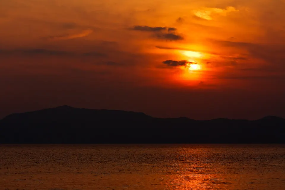 Sunset over water — Fukushima, Japan