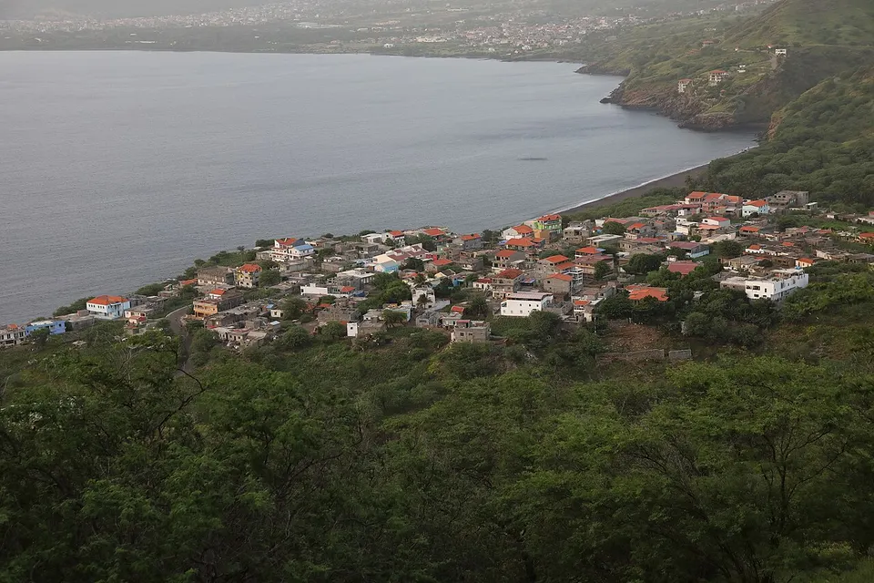 Coastal town and mountain landscape — Tarrafal, Cabo Verde
