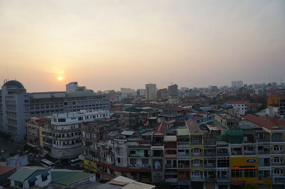 Phnom Penh.- Panorama vu de Diamond Hotel — Phnom Penh, Cambodia
