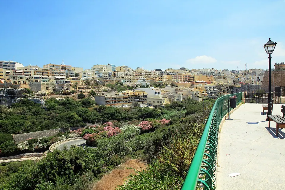 Town and green valley — Mellieħa, Malta