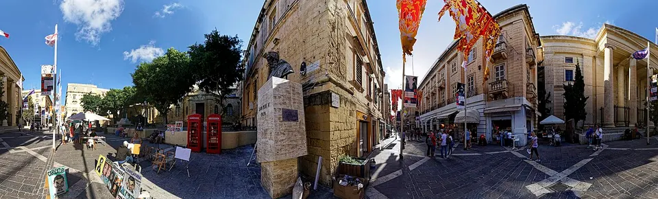Historic town street — Valletta, Malta