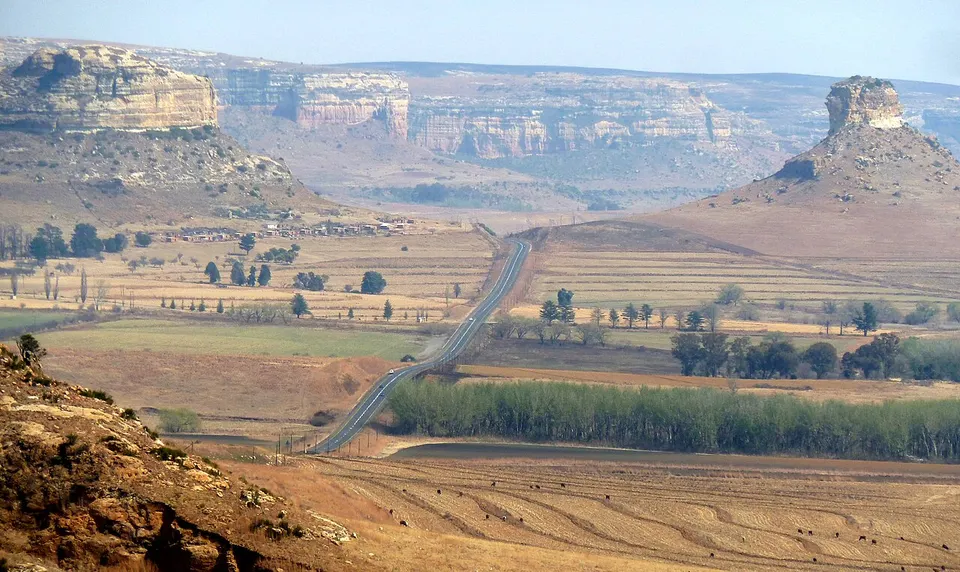 R711 tussen Clarens en Fouriesburg, oos-Vrystaat — Free State, South Africa