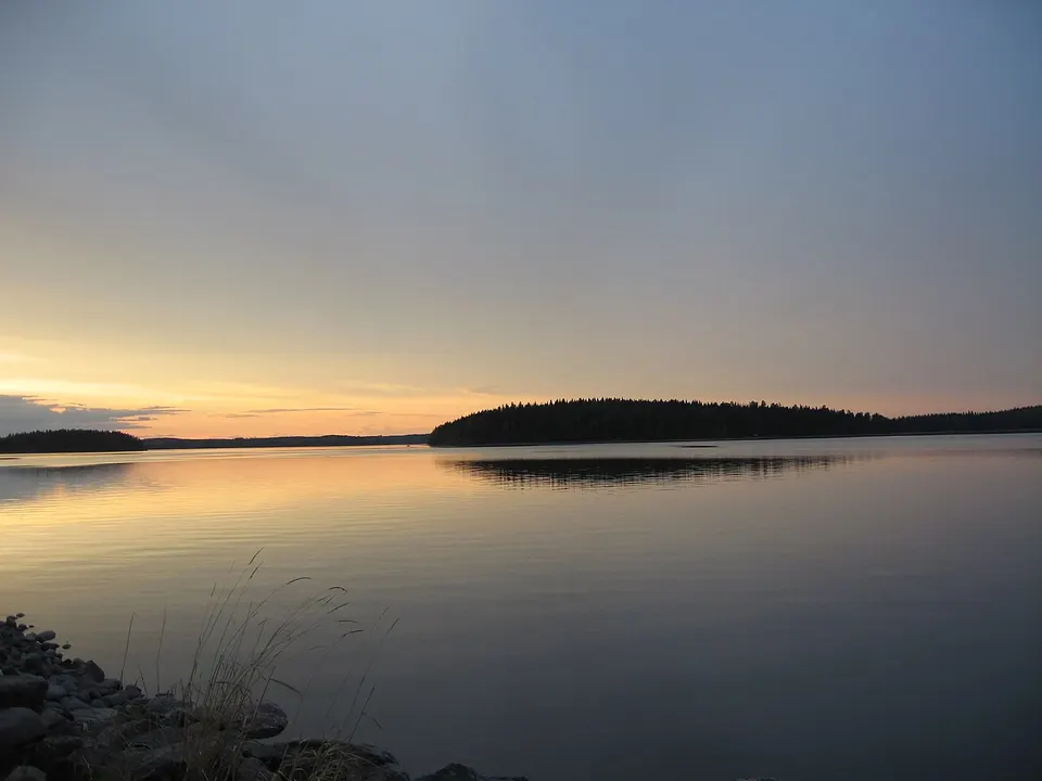 Sunset over a lake — South Karelia, Finland