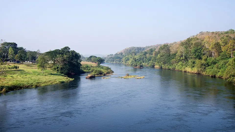River and wooded banks — Uttaradit Province, Thailand