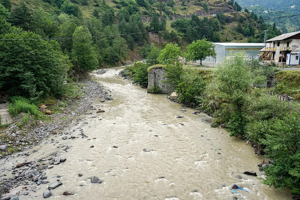 Mountain valley and river — Adjara, Georgia