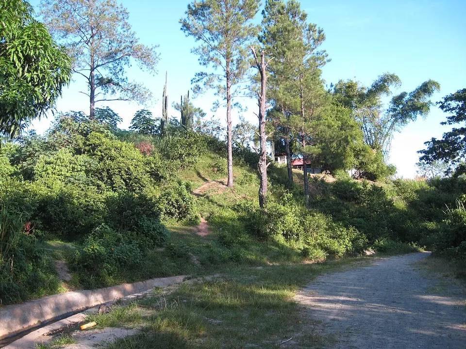 House on a hill, footpaths, and the end of the access road, looking northwest, September 2009 - panoramio — La Vega, Dominican Republic