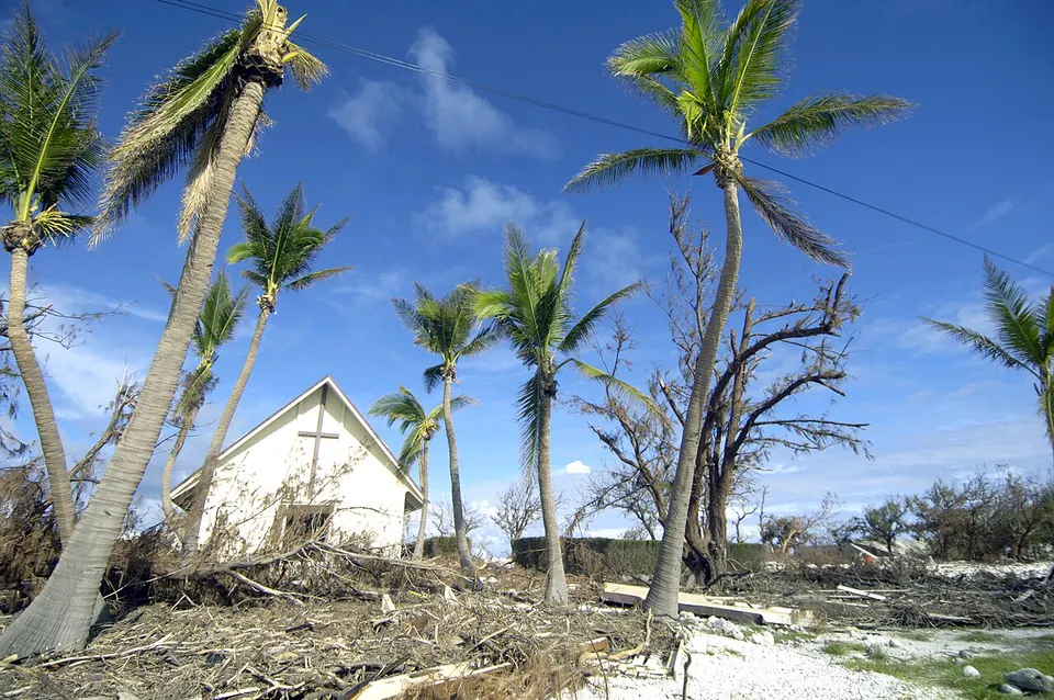Wake Island Memorial Chapel damaged by Hurricane-Typhoon Ioke 2006 — Wake Atoll, United States Minor Outlying Islands