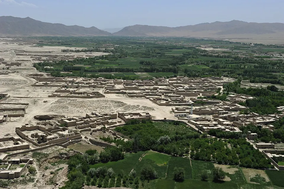 Aerial view of Mohammad Agha District, Logar Province, Afghanistan — Logar, Afghanistan