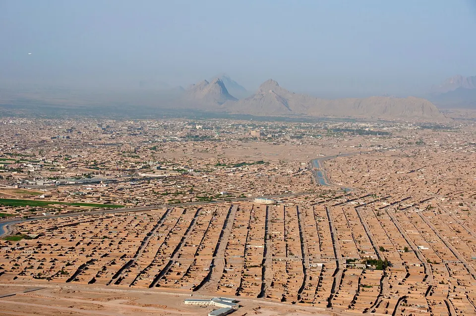 Aerial view of a section of Kandahar in 2013 — Kandahar, Afghanistan