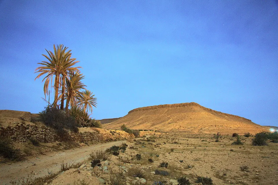 Moonlit landscape of Tataouine — Tataouine, Tunisia