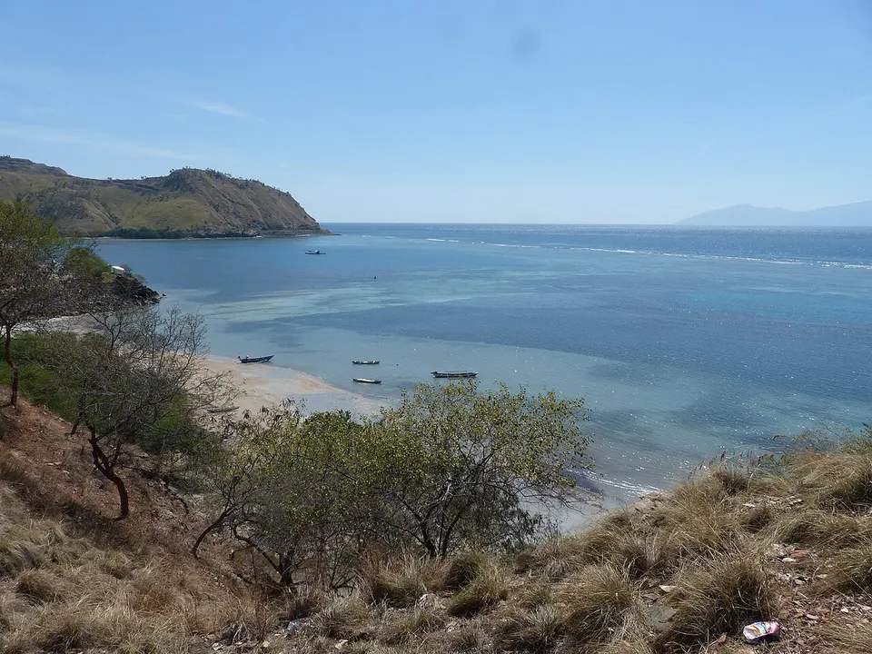 Coastal bay and wooded hills — Dili, Timor Leste