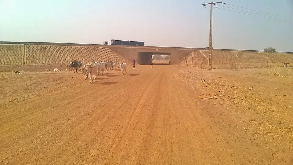 Tunnel sous un autoroute à péage — Thies, Senegal