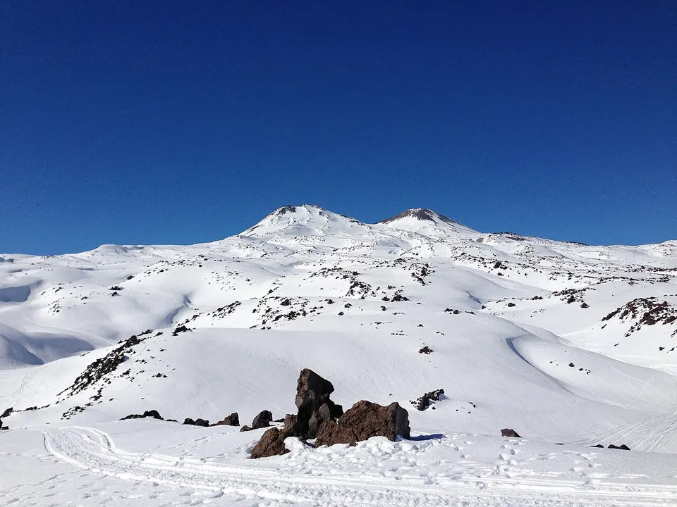 Snow-covered Nevados de Chillán — Región de Ñuble, Chile