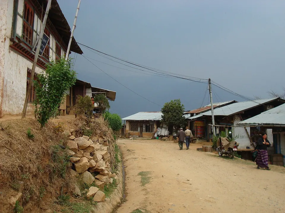 View of Drujegang village in 2009 — Dagana, Bhutan