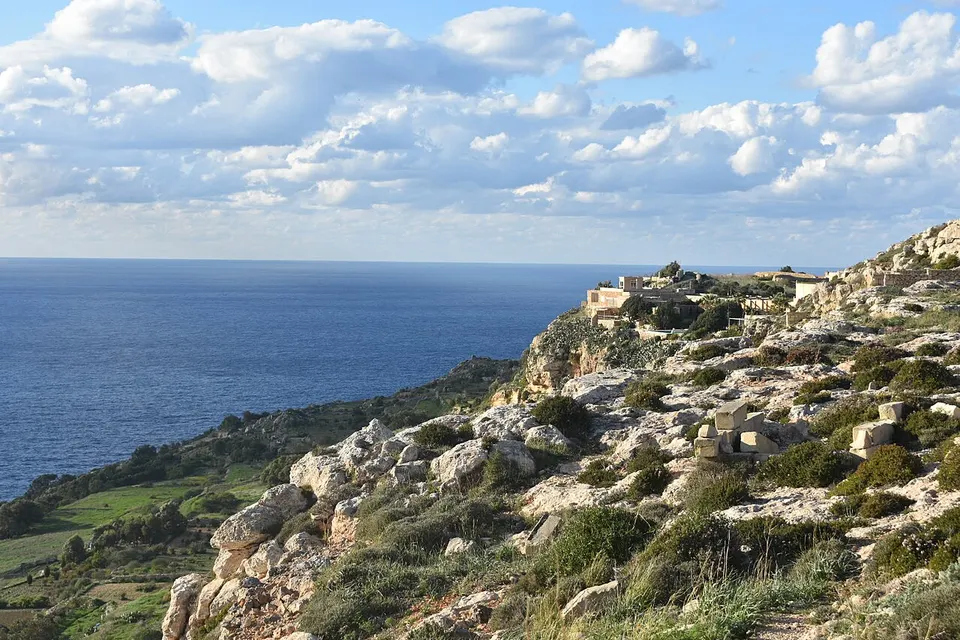 Rocky sea cliffs — Dingli, Malta