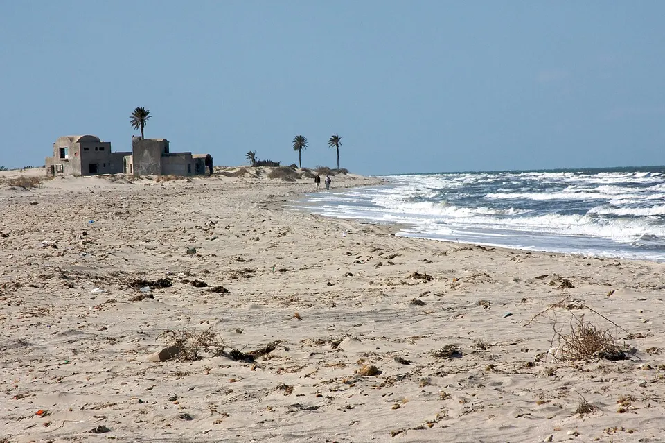 Sandy coastal beach — Bizerte, Tunisia