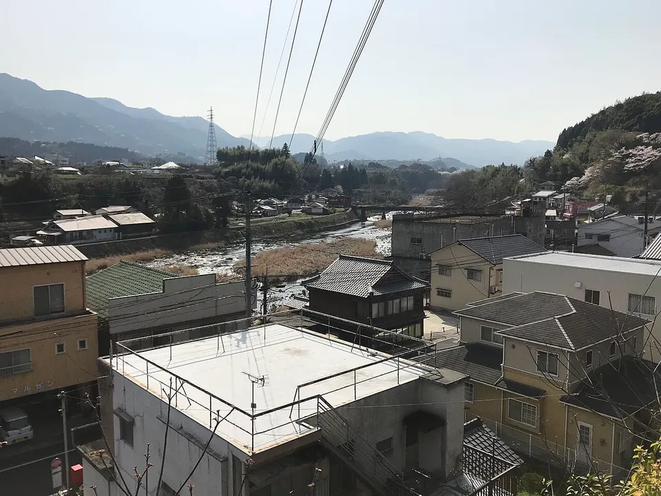 Mountain valley and rural village — Oita, Japan