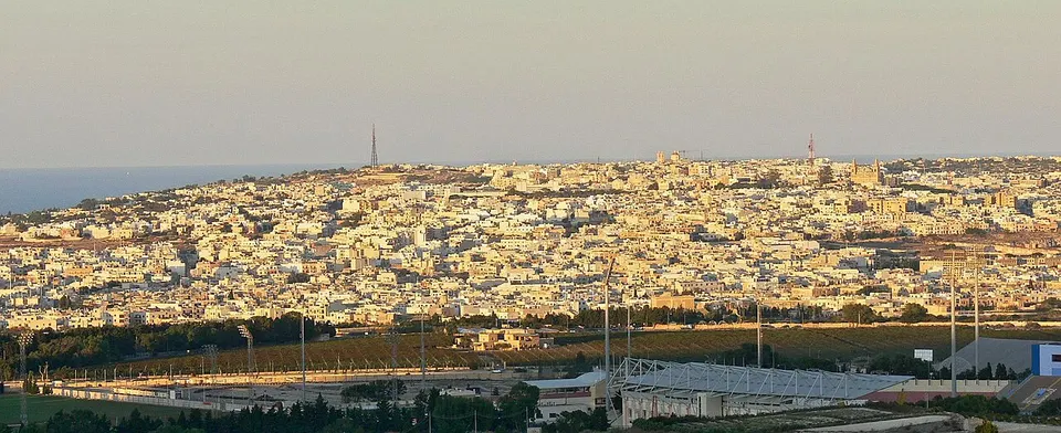 Town panorama at sunset — Mtarfa, Malta