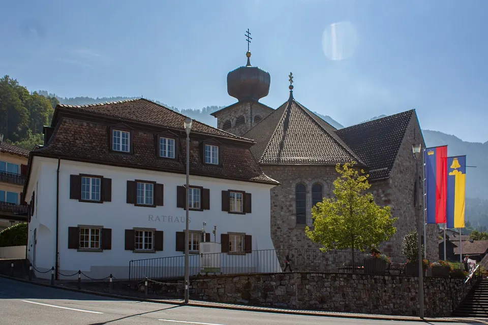 Triesenberg Town Hall & St Joseph Parish Curch — Triesenberg, Liechtenstein