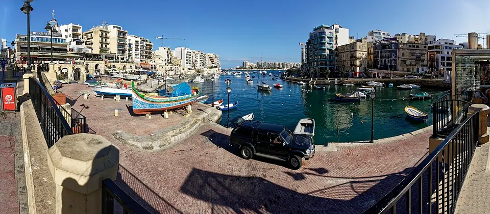 Harbour and colourful waterfront — Saint Julian's, Malta