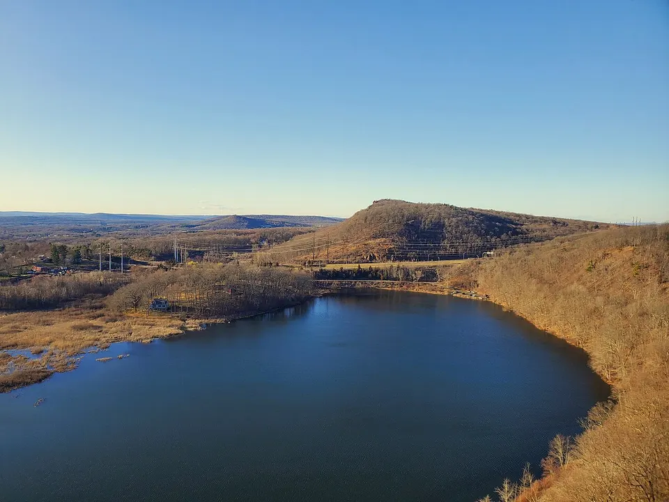 Higby Mountain and Black Pond from Besek Mountain, March 2023 — Connecticut, United States