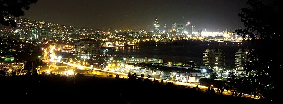 Port of Spain Skyline at Night — Diego Martin, Trinidad and Tobago