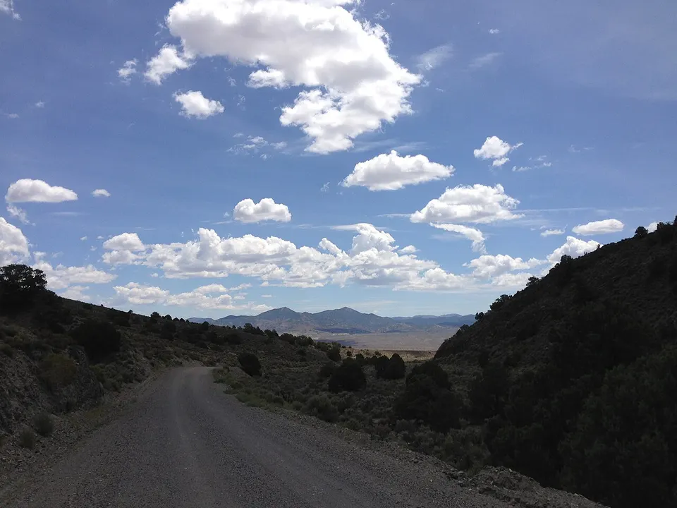 2014-07-30 12 20 08 View east from Manhattan Road in the Toquima Mountains east of Manhattan, Nevada — Nevada, United States