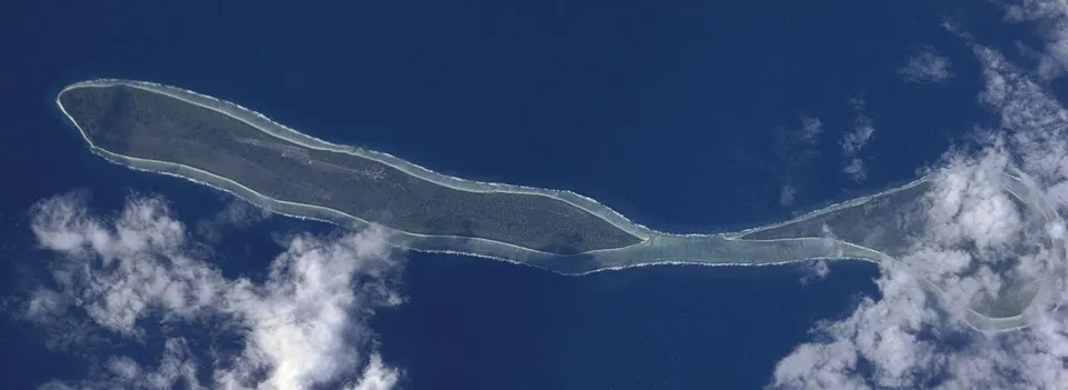 Agaléga photographed from orbit — Agaléga, Mauritius