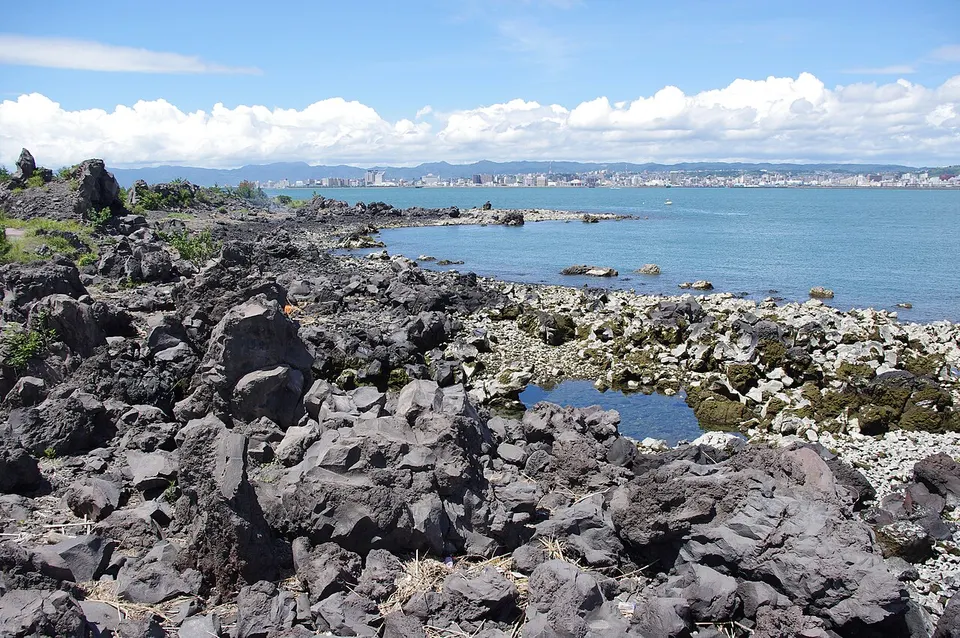 Rocky volcanic coastline — Kagoshima Prefecture, Japan