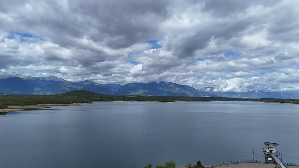 Radoniqi Lake from air 05 — District of Gjakova, Kosovo