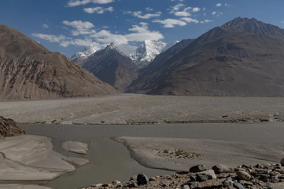 Mountain valley and river — Badakhshan, Afghanistan